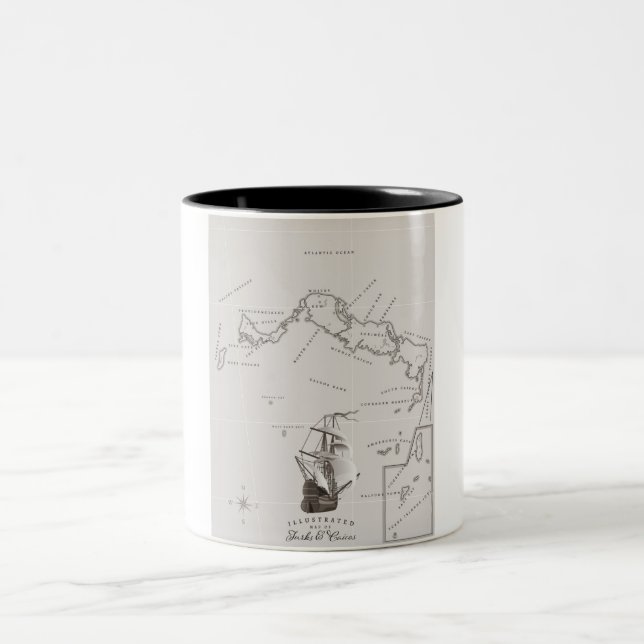 Karte Turks und Caicos Zweifarbige Tasse (Mittel)