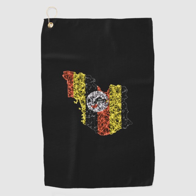 Karte Ugandas, Karte der Polygonen-Maschenlinien Golfhandtuch (Vorderseite)
