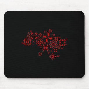 Karte Ukraine - Stickerei - Ukrainische Stickerei Mousepad