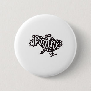 Karte Ukraine - Ukrainisches Nationalwappen Button