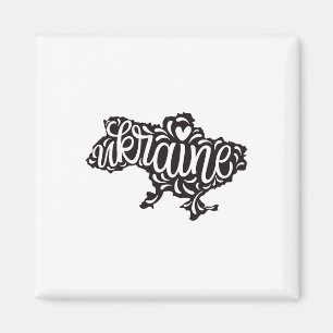 Karte Ukraine - Ukrainisches Nationalwappen Magnet