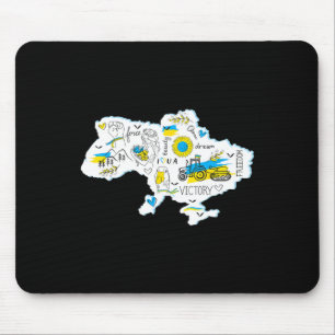 Karte Ukraine - Ukrainisches Nationalwappen - Ukra Mousepad