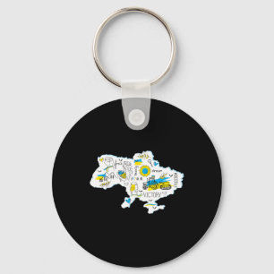 Karte Ukraine - Ukrainisches Nationalwappen - Ukra Schlüsselanhänger