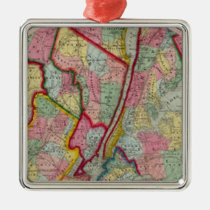 Karte um die Stadt New York Ornament Aus Metall