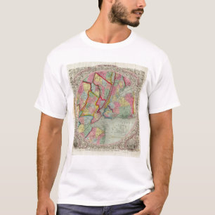 Karte um die Stadt New York T-Shirt