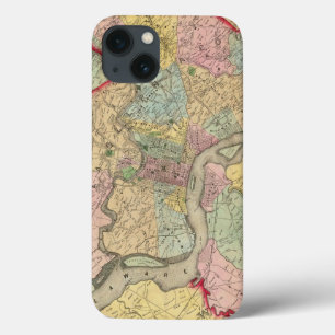 Karte um die Stadt Philadelphia iPhone 13 Hülle