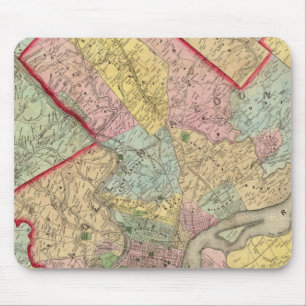 Karte um die Stadt Philadelphia Mousepad