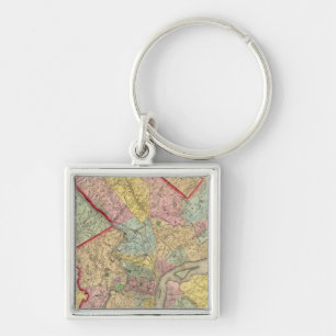Karte um die Stadt Philadelphia Schlüsselanhänger