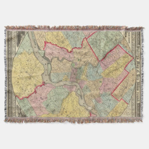 Karte um die Stadt von Philadelphia Decke
