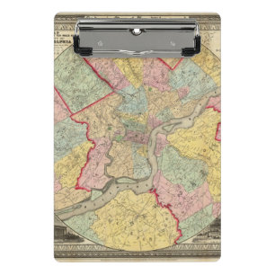 Karte um die Stadt von Philadelphia Mini Klemmbrett