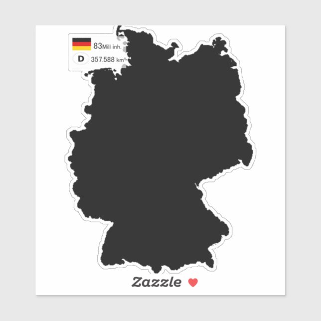 Karte und einige Fakten Deutschlands Aufkleber (Blatt)