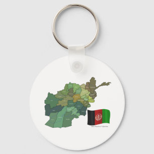 Karte und Flagge Afghanistans Schlüsselanhänger