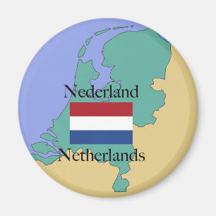 Karte und Flagge der Niederlande Magnet