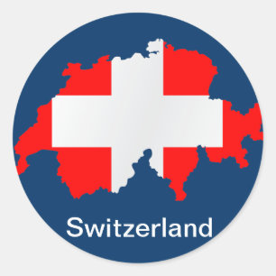 Karte und Flagge der Schweiz - Aufkleber