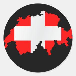Karte und Flagge der Schweiz - Aufkleber