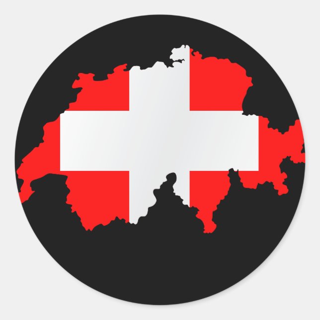 Karte und Flagge der Schweiz - Aufkleber (Vorderseite)