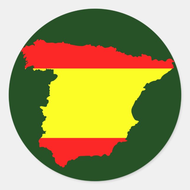 Karte und Flagge Spaniens - Aufkleber (Vorderseite)