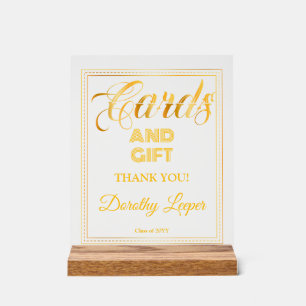 Karte und Geschenk Goldenes Jubiläum Abschlussfeie Acrylschild