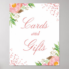Karte und Geschenke Chic Floral Rosa Rose Gold Con Poster