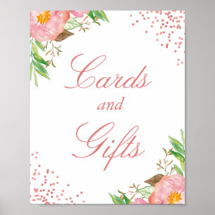 Karte und Geschenke Chic Floral Rosa Rose Gold Con Poster