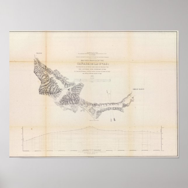 Karte und Profil von Canada de las Uvas Poster (Vorne)