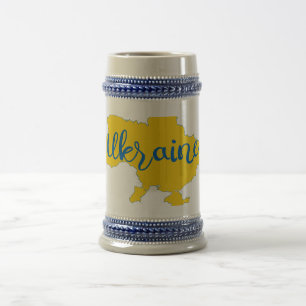 Karte und Schrift der Ukraine Bierglas