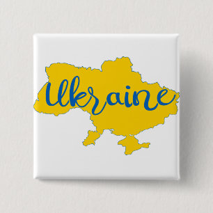 Karte und Schrift der Ukraine Button