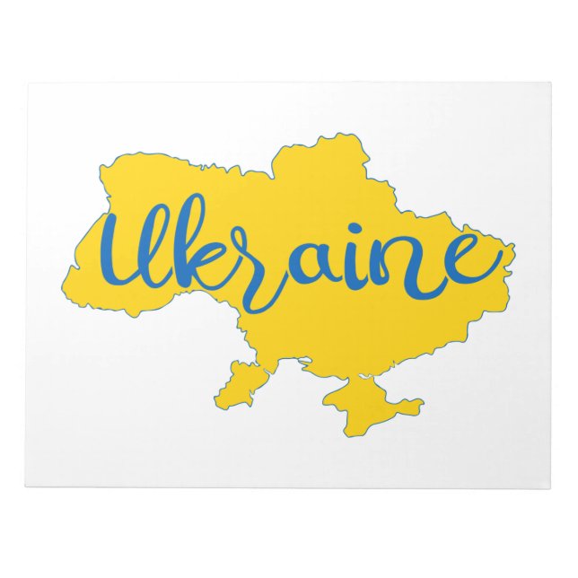 Karte und Schrift der Ukraine Notizblock (Vorderseite)