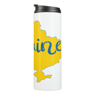 Karte und Schrift der Ukraine Thermosbecher