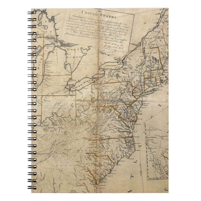 KARTE: USA, 1783 NOTIZBLOCK (Vorderseite)