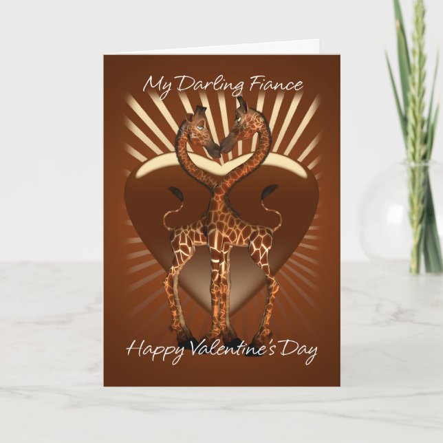 Karte Verlobtevalentines Tagesmit zwei liebendes (Vorderseite)