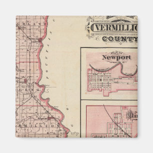 Karte Vermillion Landkreis mit Newport Magnet