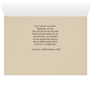 Karte-Viktorianisch, Liebe, Geschenk, Gedicht