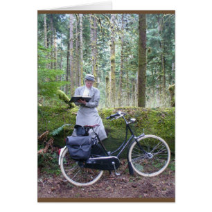Karte - viktorianisches Damenschreiben im Holz,