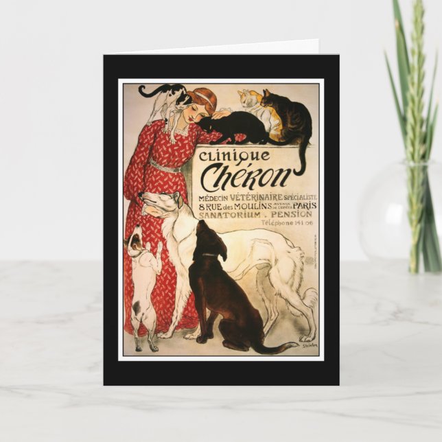 Karte: Vintage Steinlen "Clinique Cheron" Karte (Vorderseite)