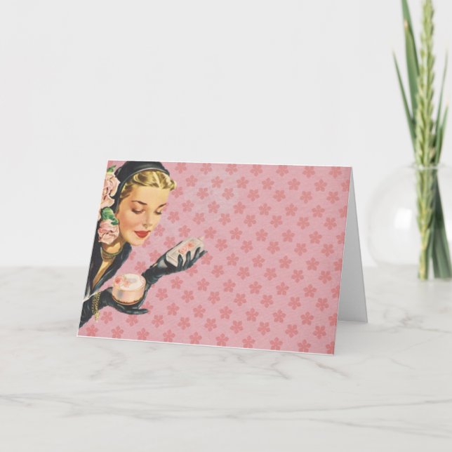 Karte - Vintages Aussehen - Happy Birthday Girlie (Vorderseite)