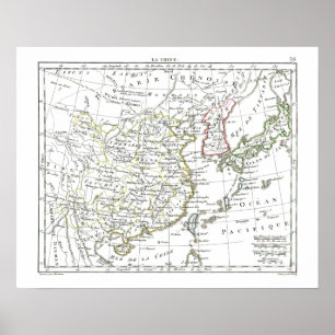 Karte von 1806 - La Chine Poster