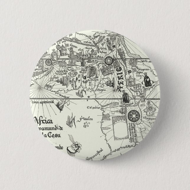 Karte von Afrika | 1500 Button (Vorderseite)