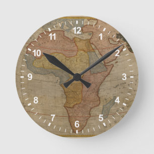 Karte von Afrika   1700 Runde Wanduhr