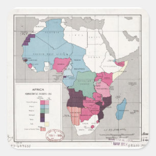 Karte von Afrika, Administrative Einteilungen (195 Quadratischer Aufkleber