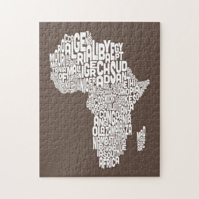 Karte von Afrika Karte Text Art (Vertikal)
