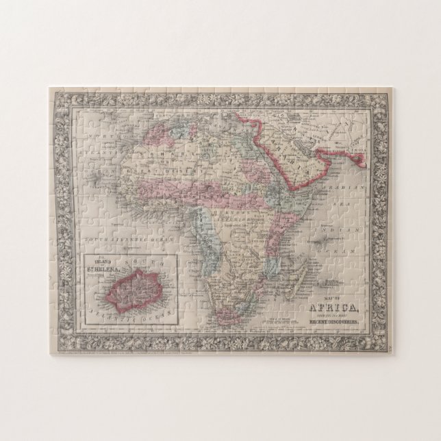 Karte von Afrika mit St. Helena (Horizontal)