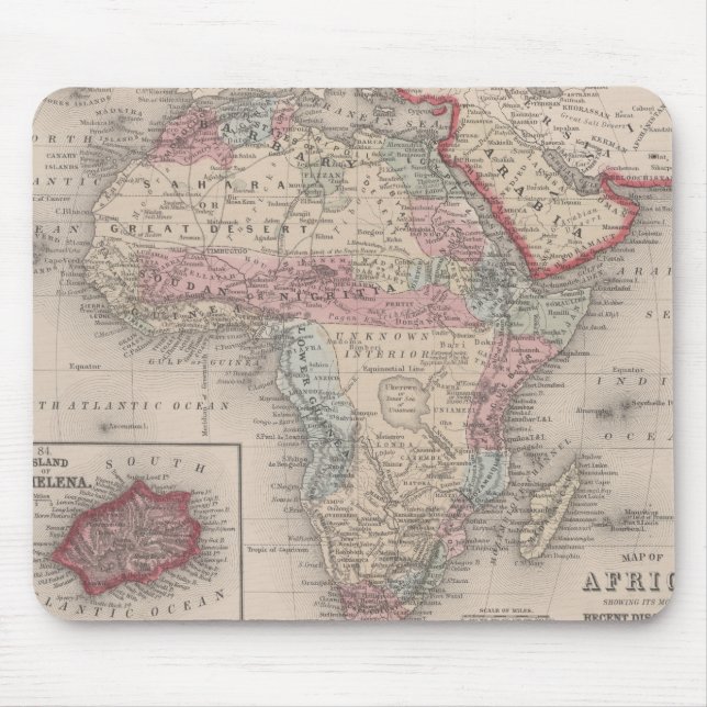 Karte von Afrika mit St. Helena Mousepad (Vorne)