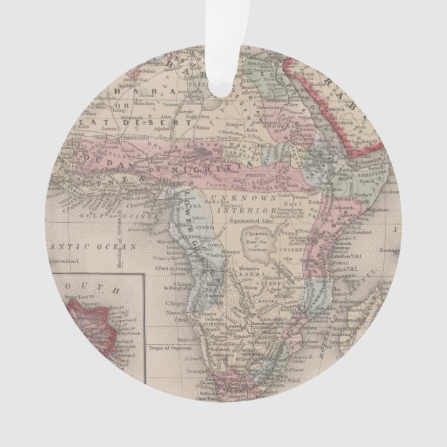 Karte von Afrika mit St. Helena Ornament (Vorderseite)