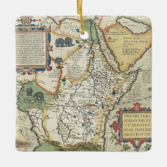 Karte von Afrika und von arabischen Halbinsel Keramikornament (Vorderseite)