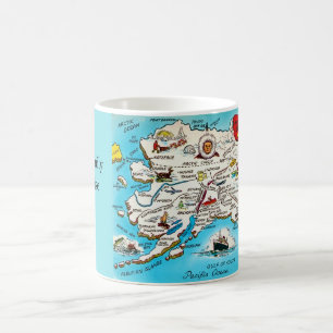 Karte von Alaska & USA Postkarte Kaffeetasse