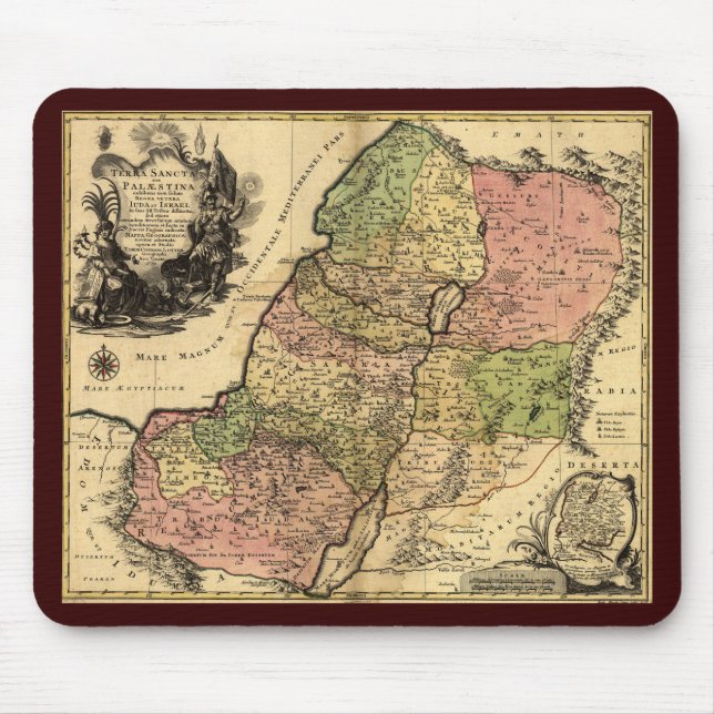 Karte von altem Israel mit den 12 Stämmen Mousepad (Vorne)