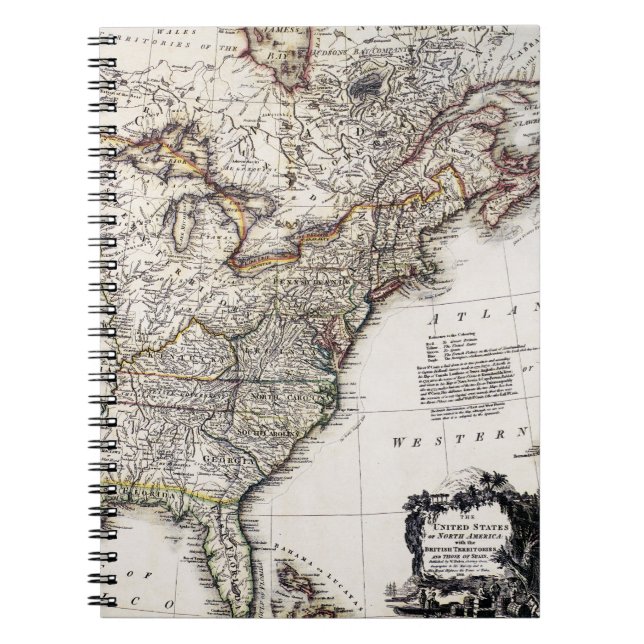 KARTE VON AMERIKA, 1809 NOTIZBLOCK (Vorderseite)