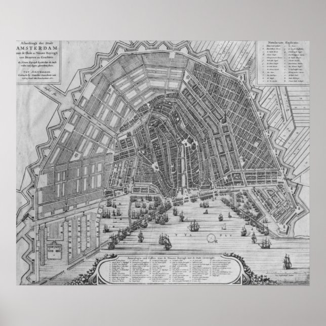 Karte von Amsterdam, 1662 Poster (Vorne)
