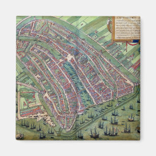 Karte von Amsterdam, von 'Civitates Orbis Terrarum Magnet